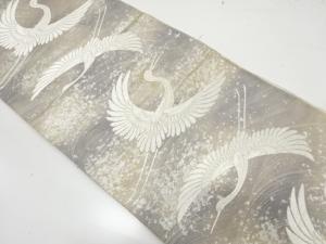 群鶴模様織り出し　袋帯